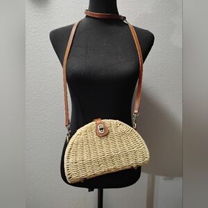Patricia Nash Straw Bonella Dome Crossbody Purse